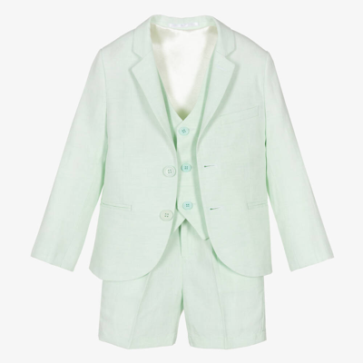 Caramelo Babies' Boys Pale Green Linen & Cotton Suit