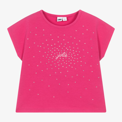 Ido Baby Girls Fuchsia Pink Cotton Diamanté T-shirt