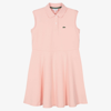 LACOSTE TEEN GIRLS PINK COTTON POLO DRESS