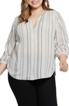 Nydj Semisheer Pintuck Blouse In Sasha Stripe