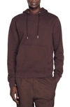 Sandro Hoodie Aus Baumwollfleece In Dunkelbraun