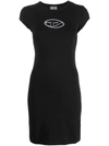 Diesel D-angiel Cut-out T-shirt Minidress In Black