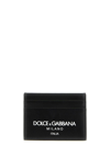 Dolce & Gabbana Printed Leather Card Holder In White/black