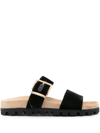 MIU MIU MIU MIU SUEDE BUCKLE SANDALS