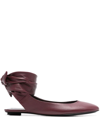 Attico 10mm Cloe Ballerina Flats In Amarant