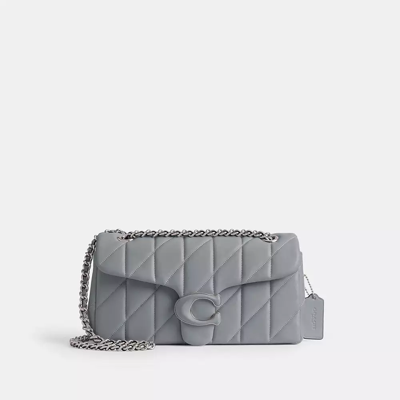Coach Tabby Shoulder Bag 26 With Quilting In Silver/grey Blue