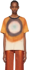 Eckhaus Latta Orange Lapped T-shirt In Oxygen