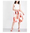TED BAKER Micla Floral Fit-And-Flare Satin And Twill Dress