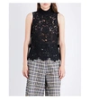 GANNI Duval Sleeveless Floral Lace-Embroidered Top
