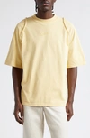 Jacquemus Le T-shirt Camargue Embroidered Logo Organic Cotton Graphic T-shirt In Yellow