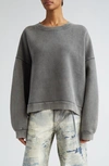 ACNE STUDIOS FESTER LOGO PATCH OVERSIZE COTTON SWEATSHIRT