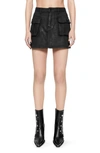 Rebecca Minkoff Jodie Coated Denim Cargo Miniskirt In True Black