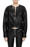 Rebecca Minkoff Ozzy Studded Leather Jacket In True Black