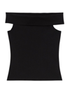 THEORY WOMEN'S COMPACT CREPE OFF-THE-SHOULDER TOP