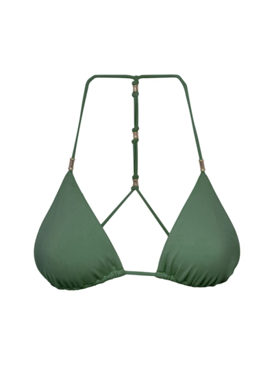 Vix By Paula Hermanny Women's Shaye T-back Bikini Top In Green