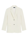 Theory Admiral Crepe Relaxed Blazer Jacket In Rice