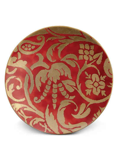 L'objet Fortuny Uccelli 4-piece Dessert Plate Set In Red