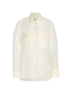 Khaite Missa Silk Shirt In Bone