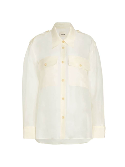 Khaite Massa Silk Shirt In Bone