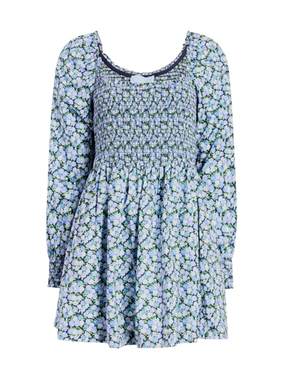 Hill House Home The Norah Dress Pansy In Blue Multi
