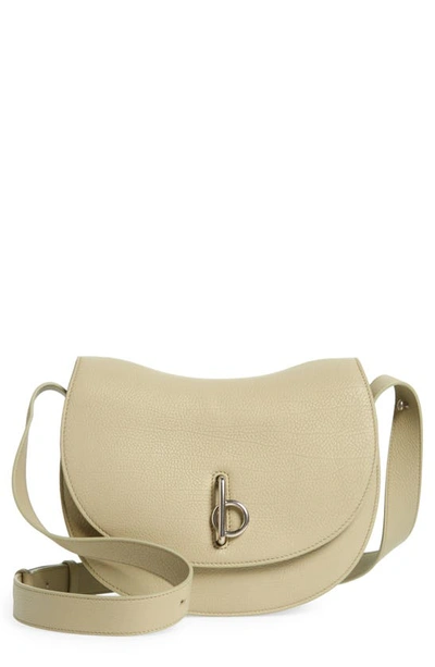 Burberry Rocking Horse Leather Saddle Crossbody Bag In Hunter