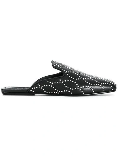 Alexander Wang Jaelle Studded Flat Loafer Slide In Black
