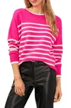 Vince Camuto Round Neck Stripe Print Sweater In Paradox