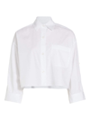 Twp Little Big Joe Crop Button-up Shirt In White