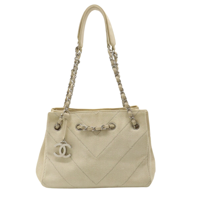 Pre-owned Chanel Shopping Beige Canvas Shoulder Bag ()
