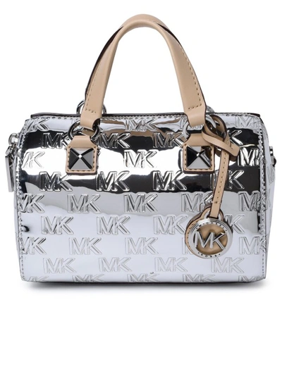 Michael Michael Kors Minigraysonbag In Silver Leather In White