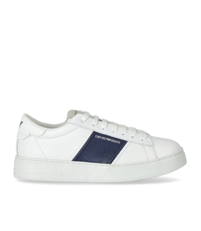 Emporio Armani White And Blue Sneaker