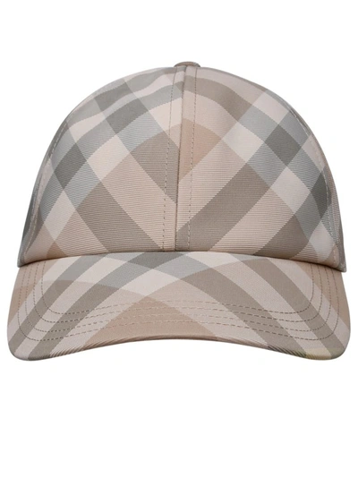 Burberry Beige Polyester Hat In Grey