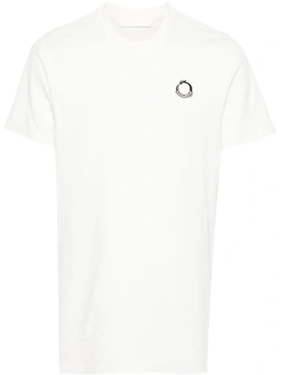 Moncler Appliqué-logo Cotton T-shirt In White