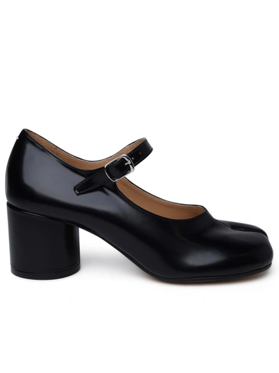 Maison Margiela Tabi Split-toe Leather Mary Jane Pumps In Black