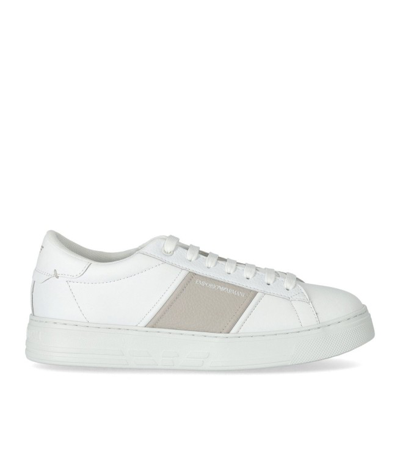 Emporio Armani White And Beige Sneaker
