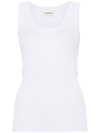 P.a.r.o.s.h . Fine-ribbed Tank Top In Panna