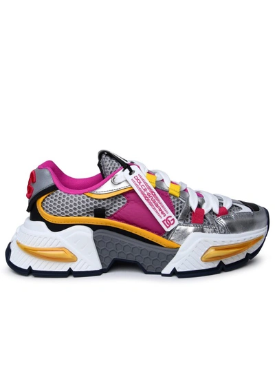 Dolce & Gabbana Multicolor Leather Blend Sneakers In Pink