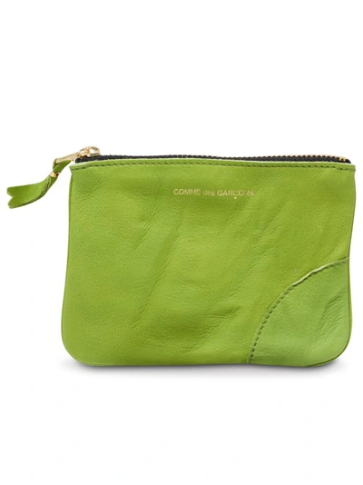 Comme Des Garçons Green Leather Card Holder