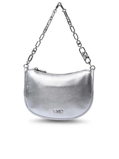 Michael Michael Kors Kendall Clutch Bag In Silver Leather In Grey