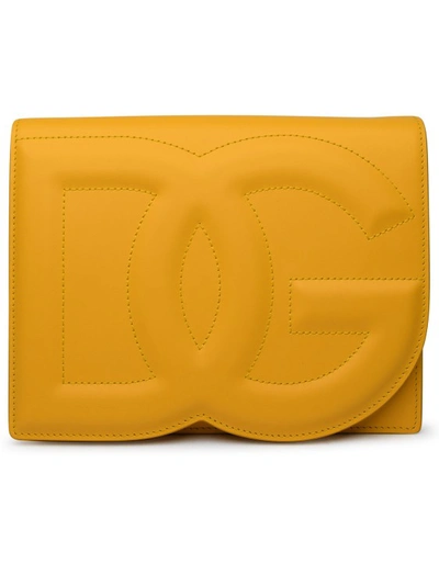 Dolce & Gabbana Yellow Leather Bag In Gold
