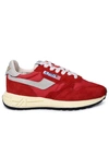 AUTRY RED SUEDE BLEND SNEAKERS