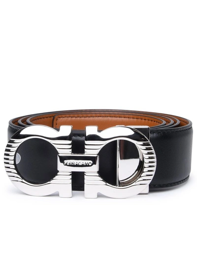 Ferragamo Black Reversible Belt