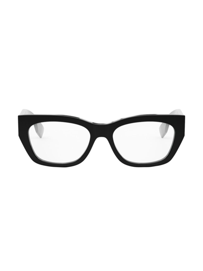 Fendi Women's Baguette 53mm Rectangular Eyeglasses In Black