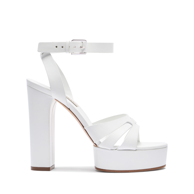 Casadei Betty Sandal Leather - Woman Platforms White 39