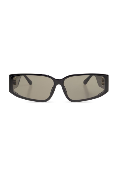 Linda Farrow Rectangle Frame Sunglasses In Black