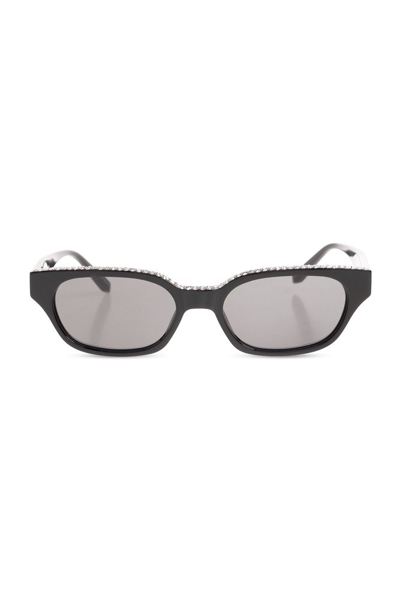 Linda Farrow X Magda Butrym Rectangle Frame Embllished Sunglasses In Black
