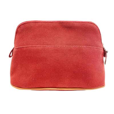 Hermes Hermès Bolide Red Canvas Clutch Bag ()