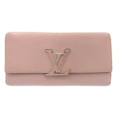 Pre-owned Louis Vuitton Capucines Pink Leather Wallet  ()