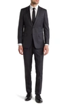 Cavalli Class Slim Fit Charcoal Solid Notch Lapel Wool Suit In Charcoal