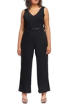 ESTELLE MALO CRINKLE BELTED JUMPSUIT